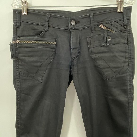 STRETCH SKINNY JEANS BLACK WOMENS SIZE 28 - Picture 2 of 6